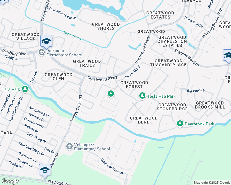 map of restaurants, bars, coffee shops, grocery stores, and more near 7739 Great Pecan Lane in Sugar Land
