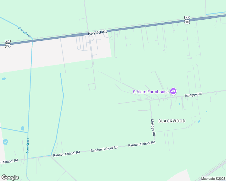 map of restaurants, bars, coffee shops, grocery stores, and more near 3050 Muegge Road in Rosenberg