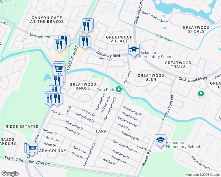 map of restaurants, bars, coffee shops, grocery stores, and more near 6915 Jeb Stuart Drive in Richmond