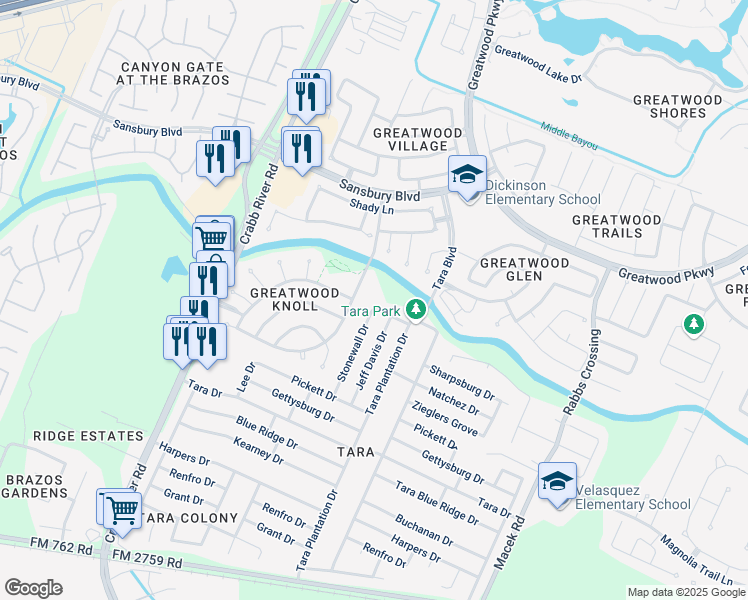 map of restaurants, bars, coffee shops, grocery stores, and more near 6903 Jeb Stuart Drive in Richmond