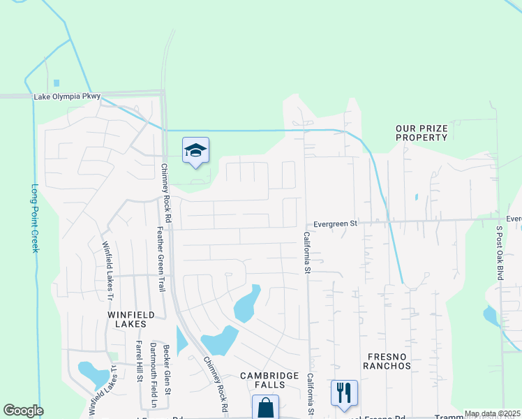 map of restaurants, bars, coffee shops, grocery stores, and more near 1902 Vermillion View Street in Fresno