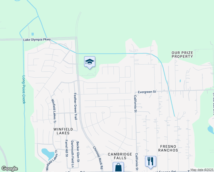 map of restaurants, bars, coffee shops, grocery stores, and more near 2000 Vermillion Oak Street in Fresno