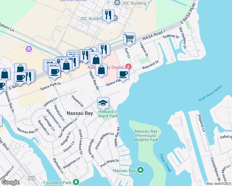 map of restaurants, bars, coffee shops, grocery stores, and more near 2042 San Sebastian Court in Houston
