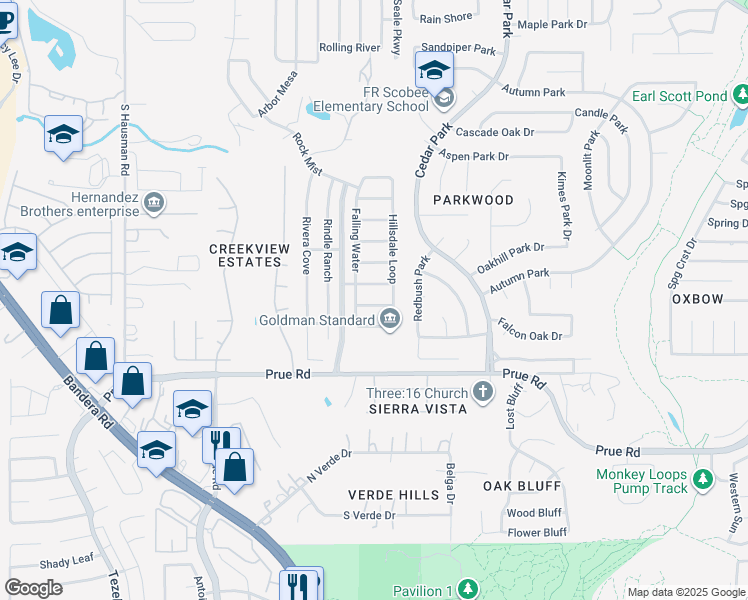 map of restaurants, bars, coffee shops, grocery stores, and more near 8003 Rio NIEBLA in San Antonio