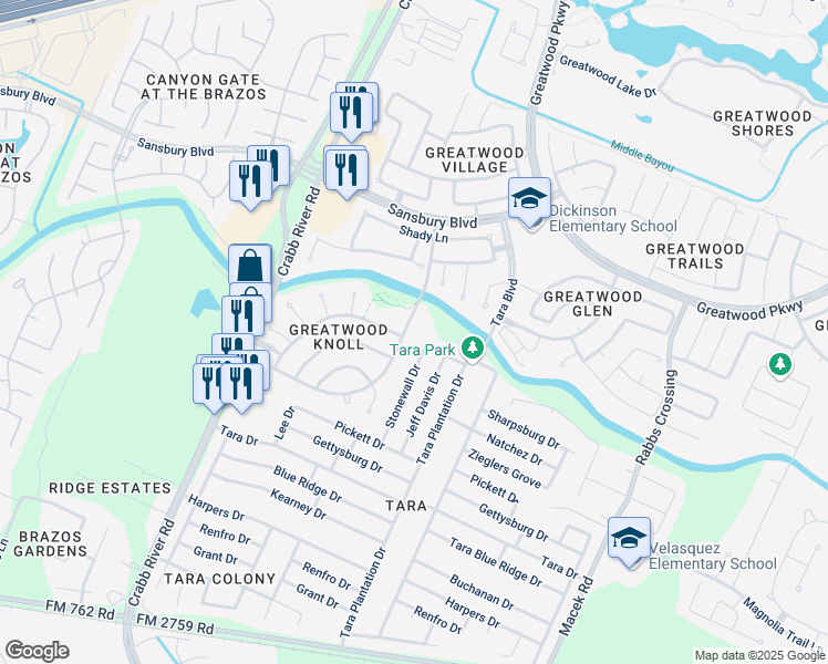 map of restaurants, bars, coffee shops, grocery stores, and more near 6903 Jeb Stuart Drive in Richmond
