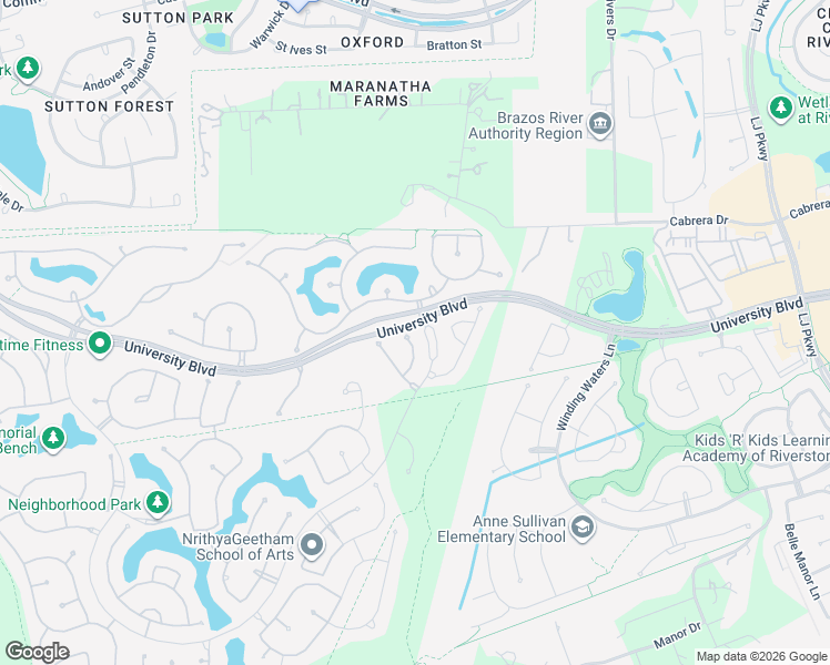 map of restaurants, bars, coffee shops, grocery stores, and more near 5507 Camden Springs Lane in Sugar Land