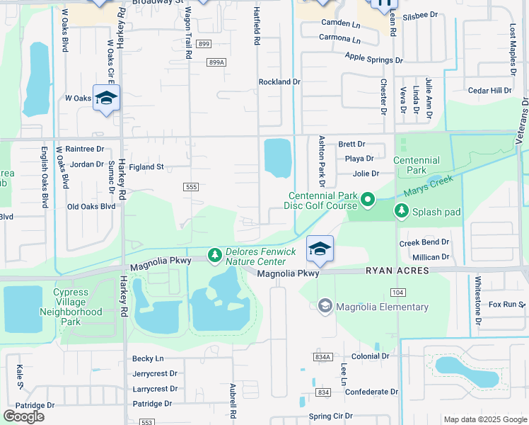 map of restaurants, bars, coffee shops, grocery stores, and more near 3206 Adams Street in Pearland