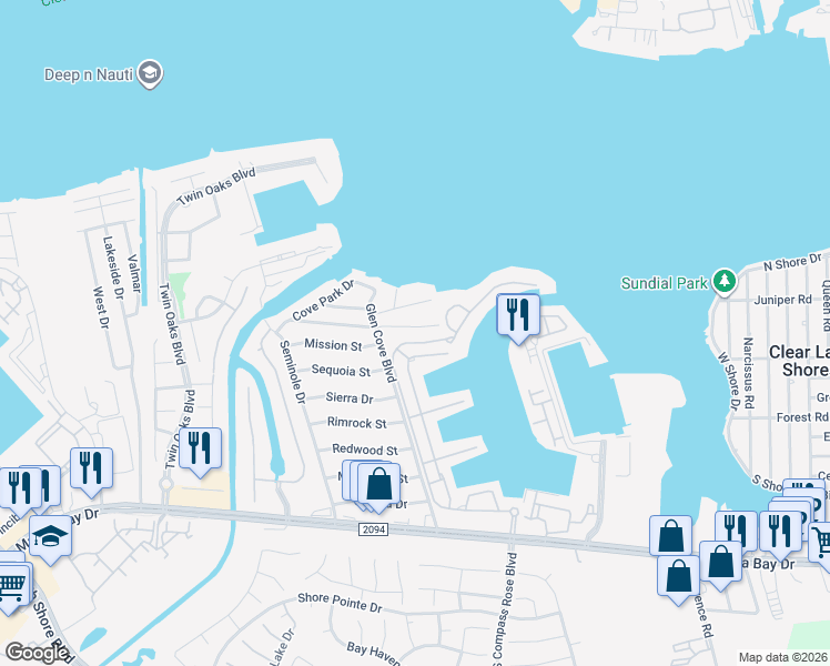 map of restaurants, bars, coffee shops, grocery stores, and more near 1911 Winn Street East in Kemah