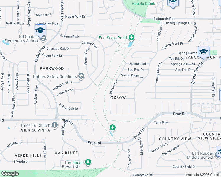 map of restaurants, bars, coffee shops, grocery stores, and more near 11331 Spring Crest in San Antonio