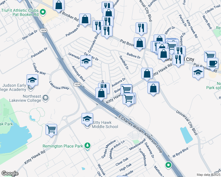 map of restaurants, bars, coffee shops, grocery stores, and more near 129 De Vaca Drive in Universal City
