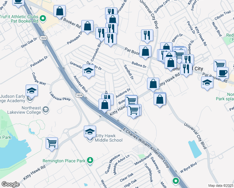 map of restaurants, bars, coffee shops, grocery stores, and more near 129 De Vaca Drive in Universal City