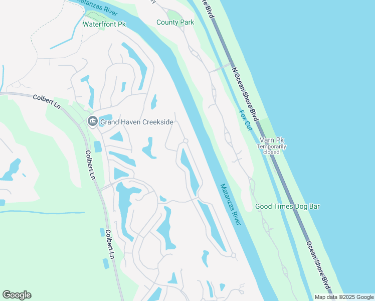 map of restaurants, bars, coffee shops, grocery stores, and more near 28 Front Street in Palm Coast