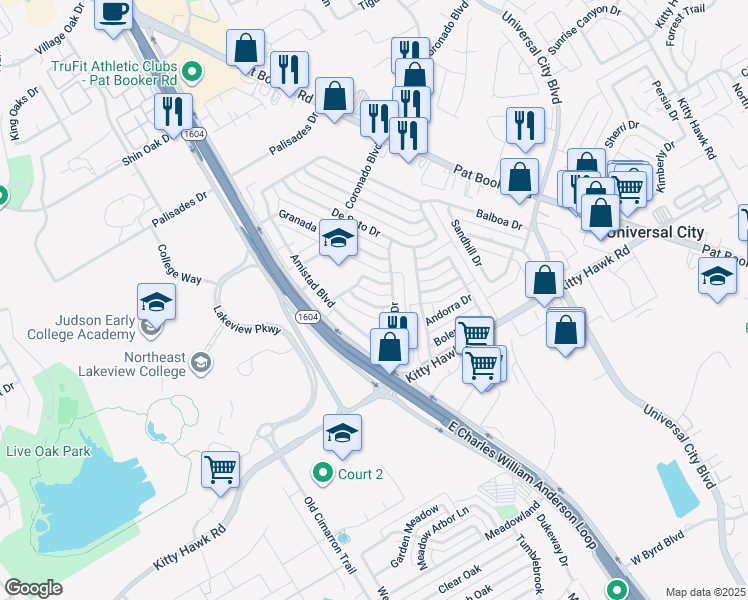 map of restaurants, bars, coffee shops, grocery stores, and more near 111 Valencia Drive in Universal City