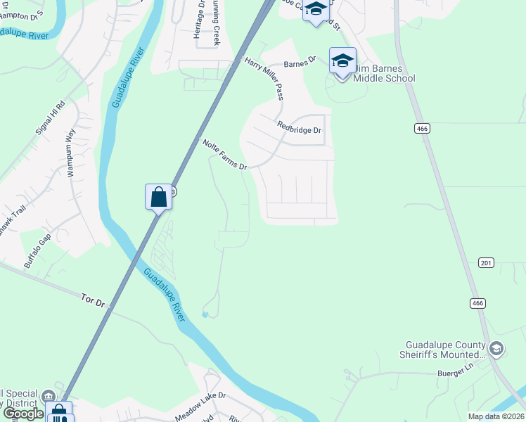 map of restaurants, bars, coffee shops, grocery stores, and more near 1053 Clarkston Drive in Seguin