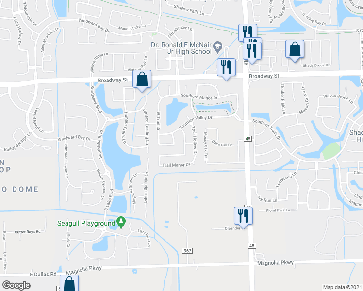 map of restaurants, bars, coffee shops, grocery stores, and more near 3216 Southern Green Drive in Pearland