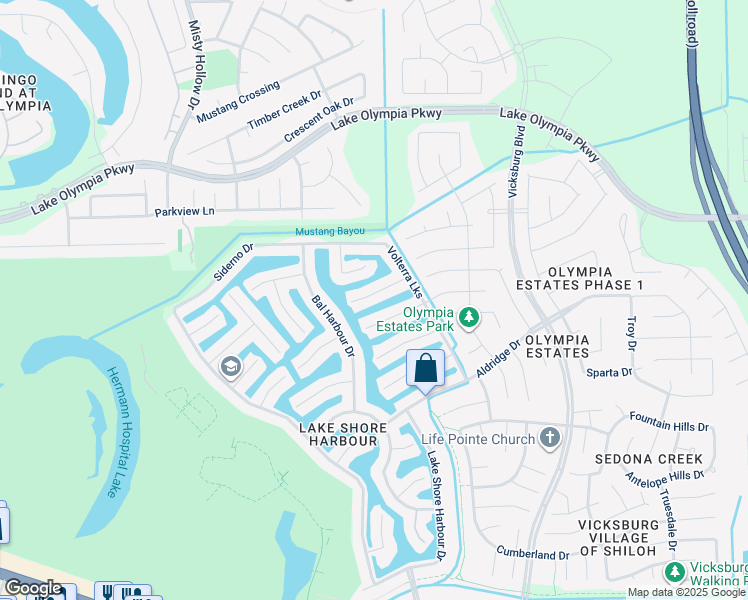 map of restaurants, bars, coffee shops, grocery stores, and more near 3731 Venosa Court in Missouri City