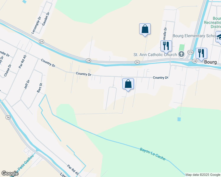 map of restaurants, bars, coffee shops, grocery stores, and more near 200-298 Smokey Court in Terrebonne