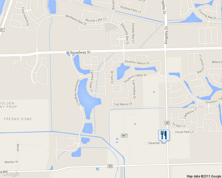 map of restaurants, bars, coffee shops, grocery stores, and more near 3222 West Trail Drive in Pearland