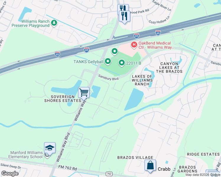 map of restaurants, bars, coffee shops, grocery stores, and more near 14 Castle Terrace Lane in Booth