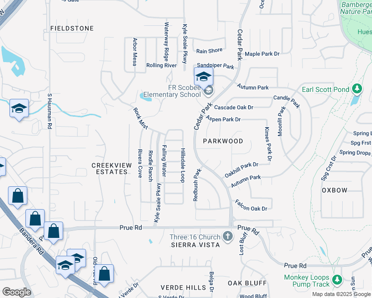 map of restaurants, bars, coffee shops, grocery stores, and more near 8002 Ferndale Oaks in San Antonio