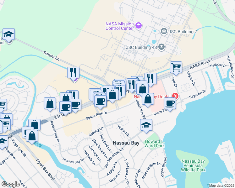 map of restaurants, bars, coffee shops, grocery stores, and more near in Houston