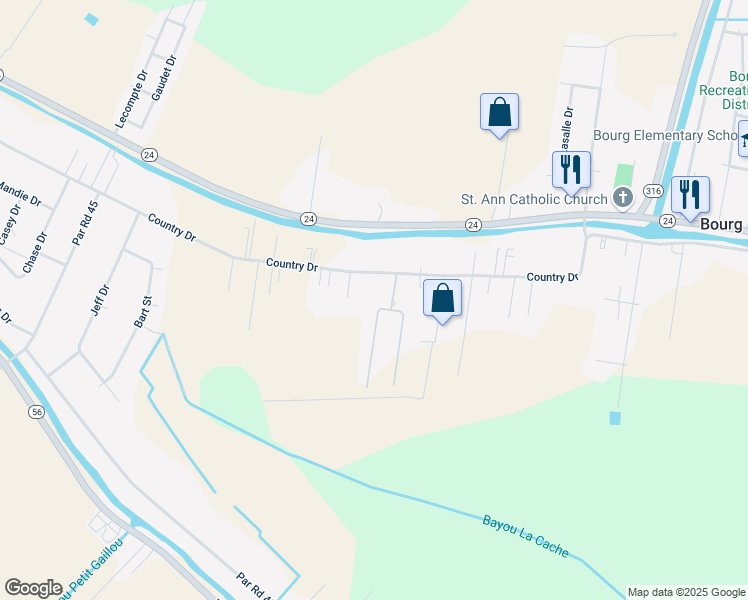 map of restaurants, bars, coffee shops, grocery stores, and more near 200-298 Smokey Court in Terrebonne