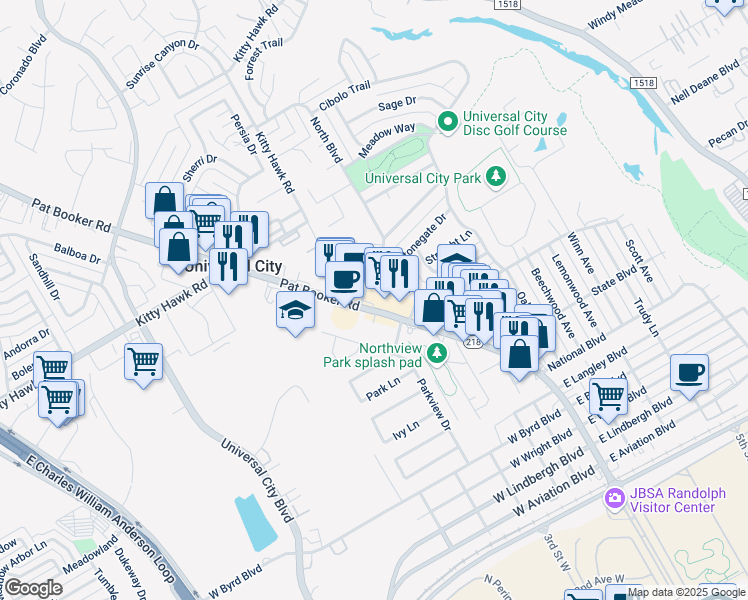 map of restaurants, bars, coffee shops, grocery stores, and more near 931 North Boulevard in Universal City