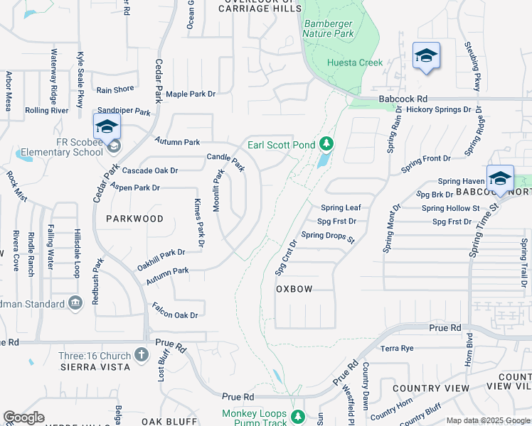 map of restaurants, bars, coffee shops, grocery stores, and more near 7532 Autumn Park in San Antonio