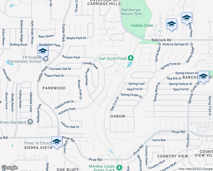 map of restaurants, bars, coffee shops, grocery stores, and more near 7532 Autumn Park in San Antonio