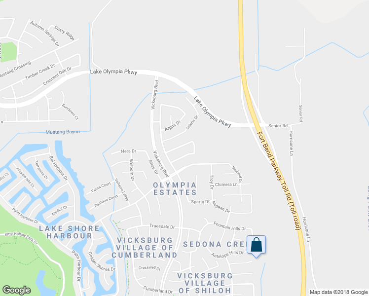 map of restaurants, bars, coffee shops, grocery stores, and more near 3331 Bremerton Falls Drive in Missouri City