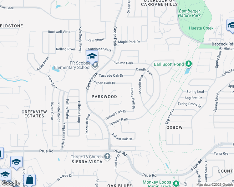 map of restaurants, bars, coffee shops, grocery stores, and more near 7602 Northmoon Ft in San Antonio