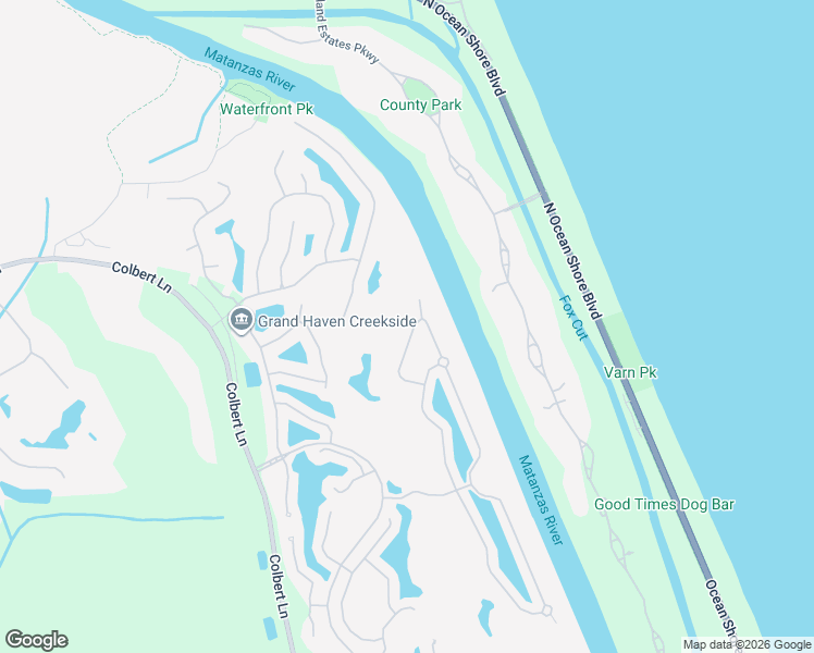 map of restaurants, bars, coffee shops, grocery stores, and more near 8 Chinier Street in Palm Coast