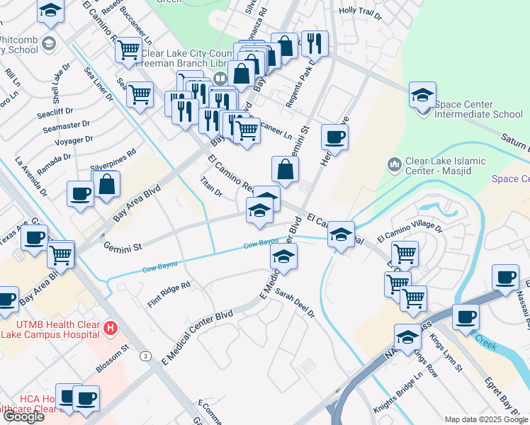 map of restaurants, bars, coffee shops, grocery stores, and more near 940 Gemini Avenue in Houston
