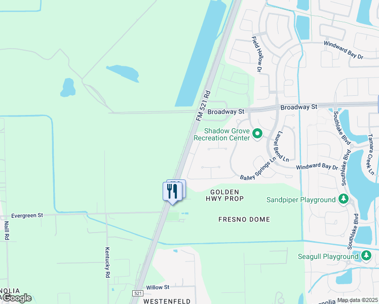 map of restaurants, bars, coffee shops, grocery stores, and more near 14327 Hartford Lakes Drive in Pearland
