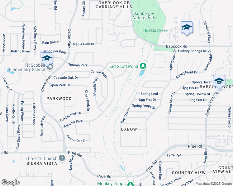 map of restaurants, bars, coffee shops, grocery stores, and more near 7532 Autumn Park in San Antonio