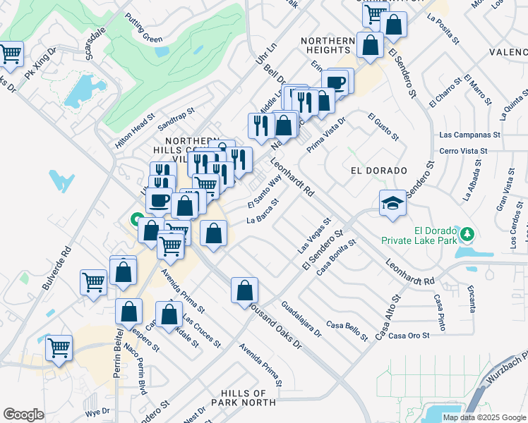 map of restaurants, bars, coffee shops, grocery stores, and more near 12306 La Barca Street in San Antonio