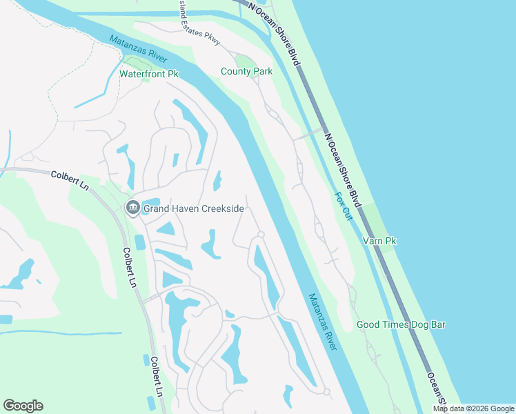 map of restaurants, bars, coffee shops, grocery stores, and more near 9 Front Street in Palm Coast