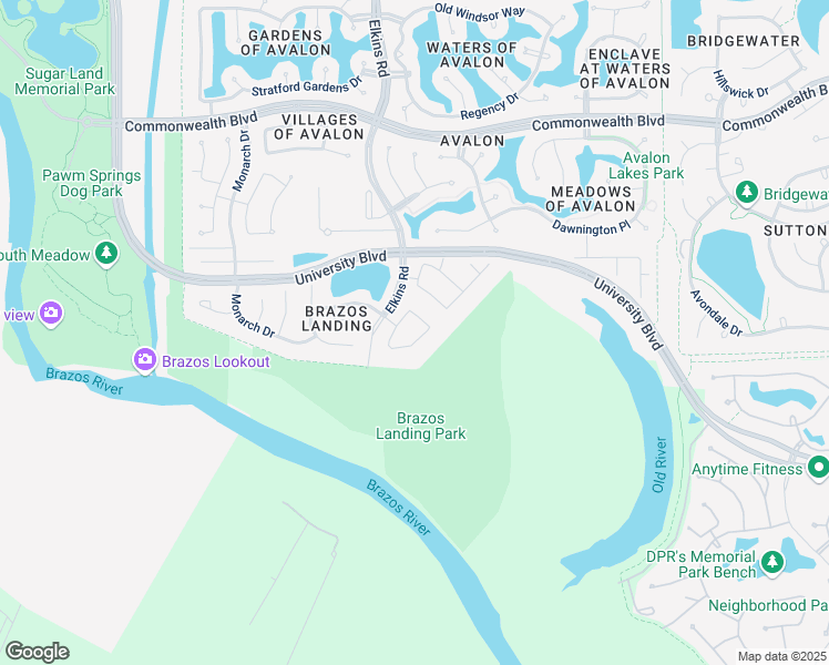 map of restaurants, bars, coffee shops, grocery stores, and more near 5919 Union Springs in Sugar Land