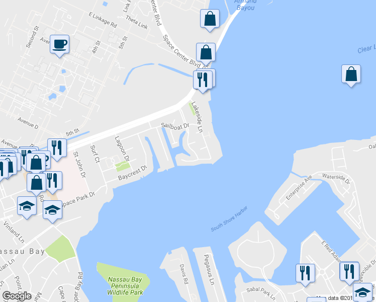 map of restaurants, bars, coffee shops, grocery stores, and more near 18228 Bal Harbour Drive in Houston