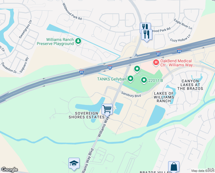 map of restaurants, bars, coffee shops, grocery stores, and more near Manford Boulevard in Richmond