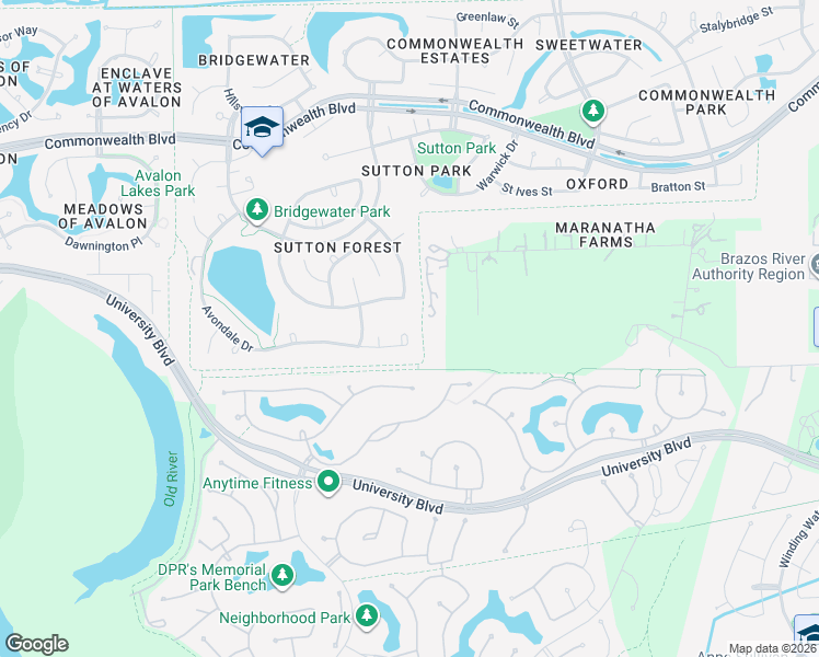 map of restaurants, bars, coffee shops, grocery stores, and more near 4906 Rutherford Court in Sugar Land