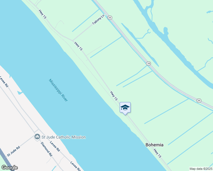map of restaurants, bars, coffee shops, grocery stores, and more near Highway 15 in Port Sulphur