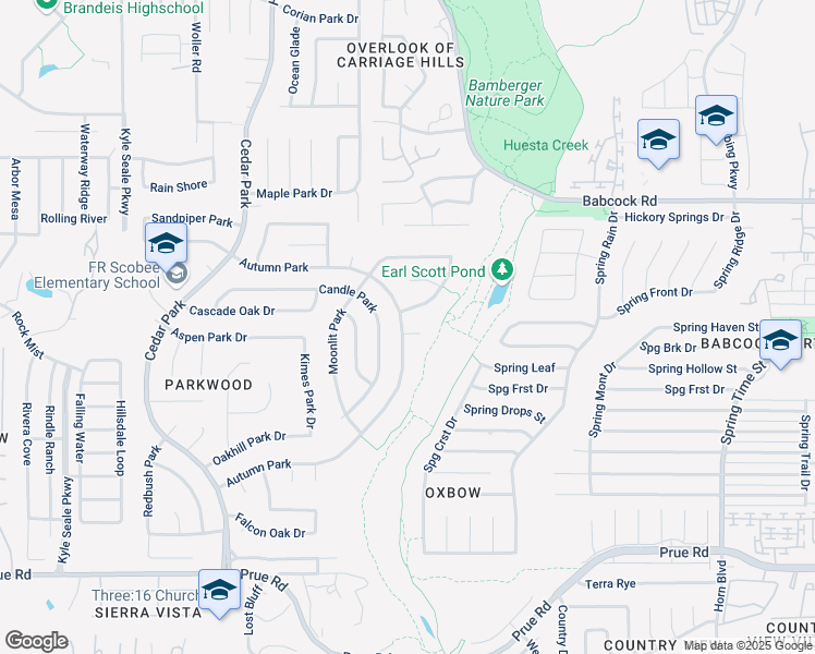 map of restaurants, bars, coffee shops, grocery stores, and more near 7407 Diamond Park in San Antonio