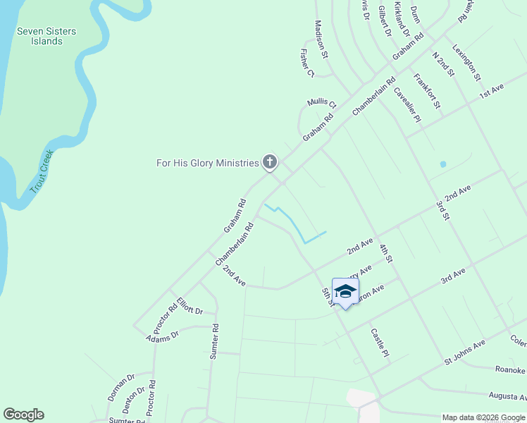 map of restaurants, bars, coffee shops, grocery stores, and more near 423 Chamberlain Road in Satsuma