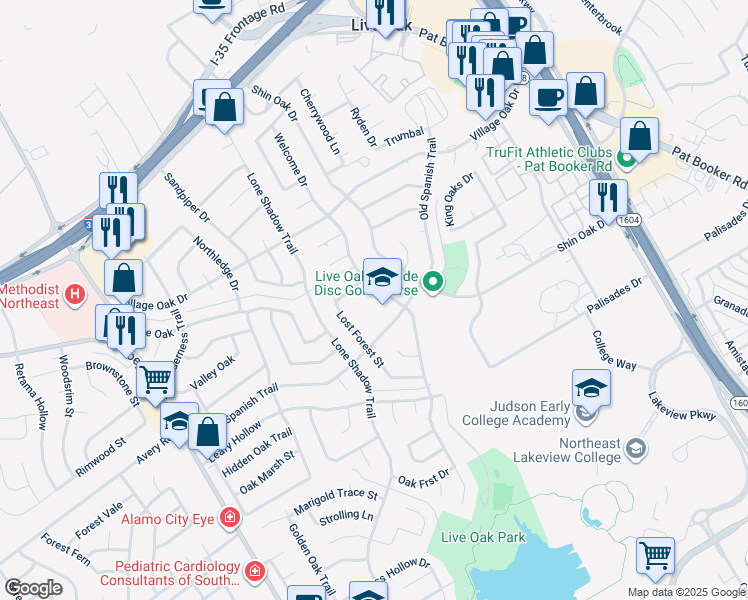 map of restaurants, bars, coffee shops, grocery stores, and more near 12301 Welcome Drive in Live Oak