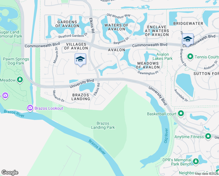 map of restaurants, bars, coffee shops, grocery stores, and more near 3911 Breaux Bridge Lane in Sugar Land