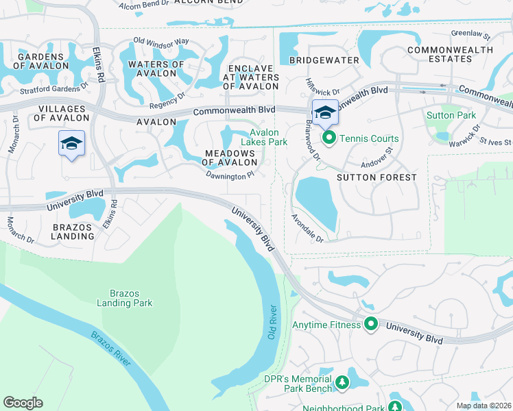 map of restaurants, bars, coffee shops, grocery stores, and more near 5002 Meadow Landing Court in Sugar Land