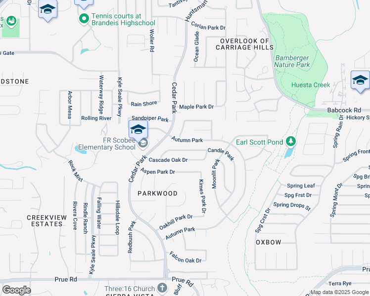 map of restaurants, bars, coffee shops, grocery stores, and more near 11346 Candle Park in San Antonio