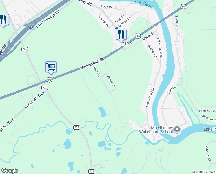map of restaurants, bars, coffee shops, grocery stores, and more near 225 River Road in Seguin