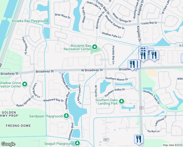 map of restaurants, bars, coffee shops, grocery stores, and more near 3003 Sunrise Run Lane in Pearland